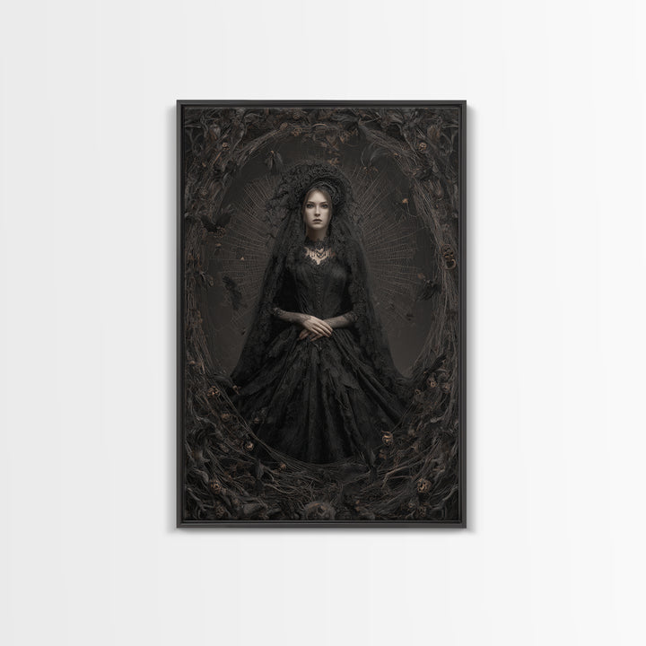 Black Lace And Cobwebs, Vertical Wall Art, Spooky Home Decor, Canvas Print, Halloween Wall Decor, Gothic Home Decor, Halloween Decor