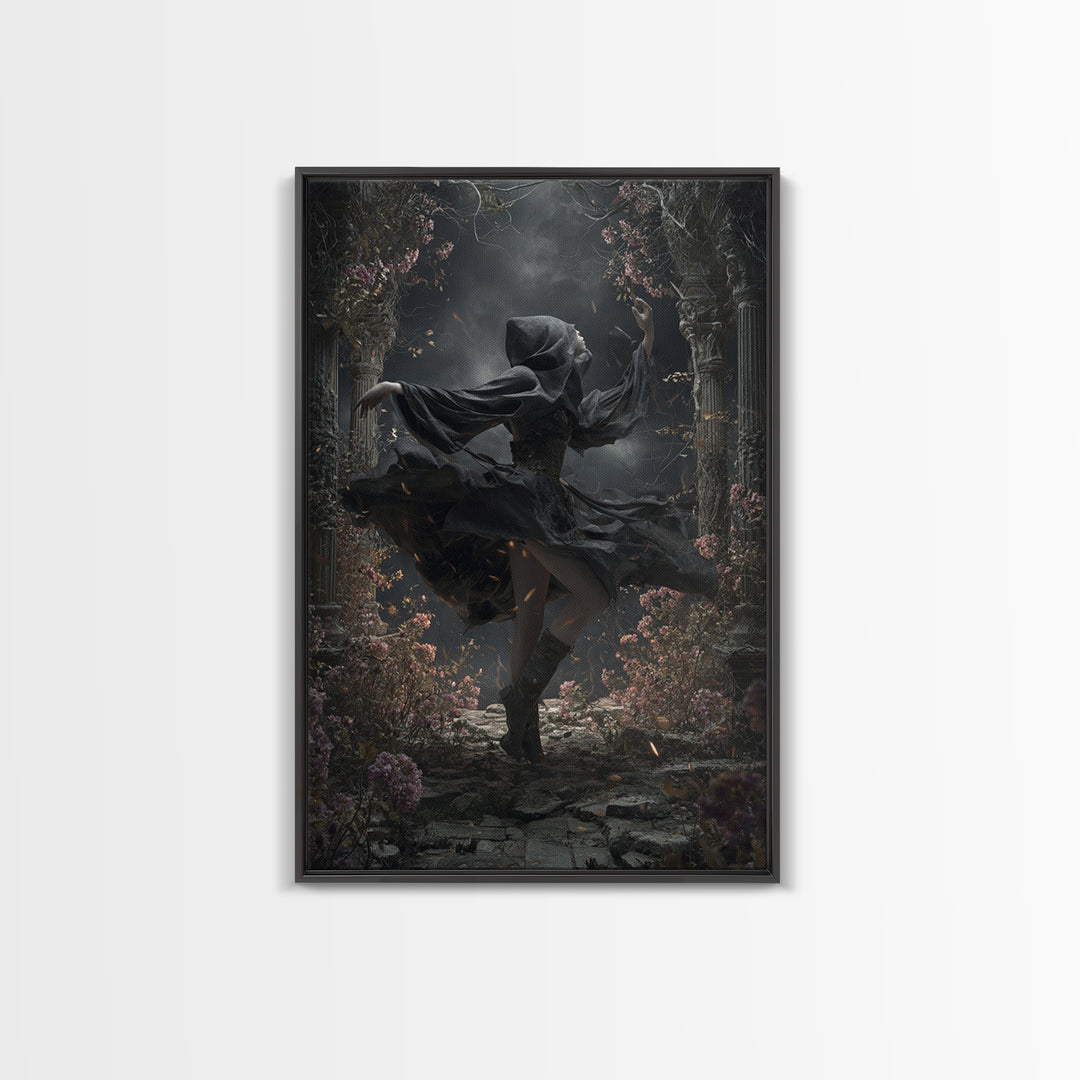 The Poison Garden, Vertical Wall Art, Haunted Gothic Art, Framed Canvas Print, Halloween Wall Decor, Gothic Home Decor, Halloween Wall Art