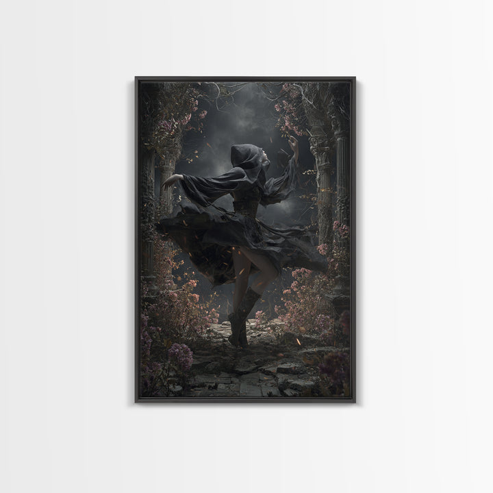 The Poison Garden, Vertical Wall Art, Haunted Gothic Art, Framed Canvas Print, Halloween Wall Decor, Gothic Home Decor, Halloween Wall Art