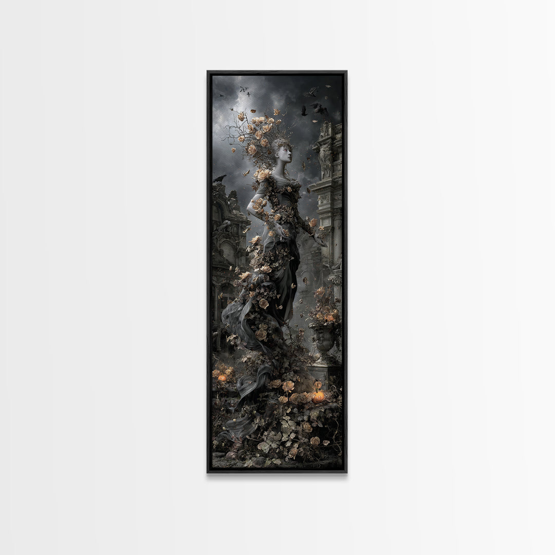 The Poison Garden, Tall Narrow Wall Art, Dark Halloween Decor, Canvas Print, Halloween Wall Decor, Gothic Home Decor, Spooky Wall Decor