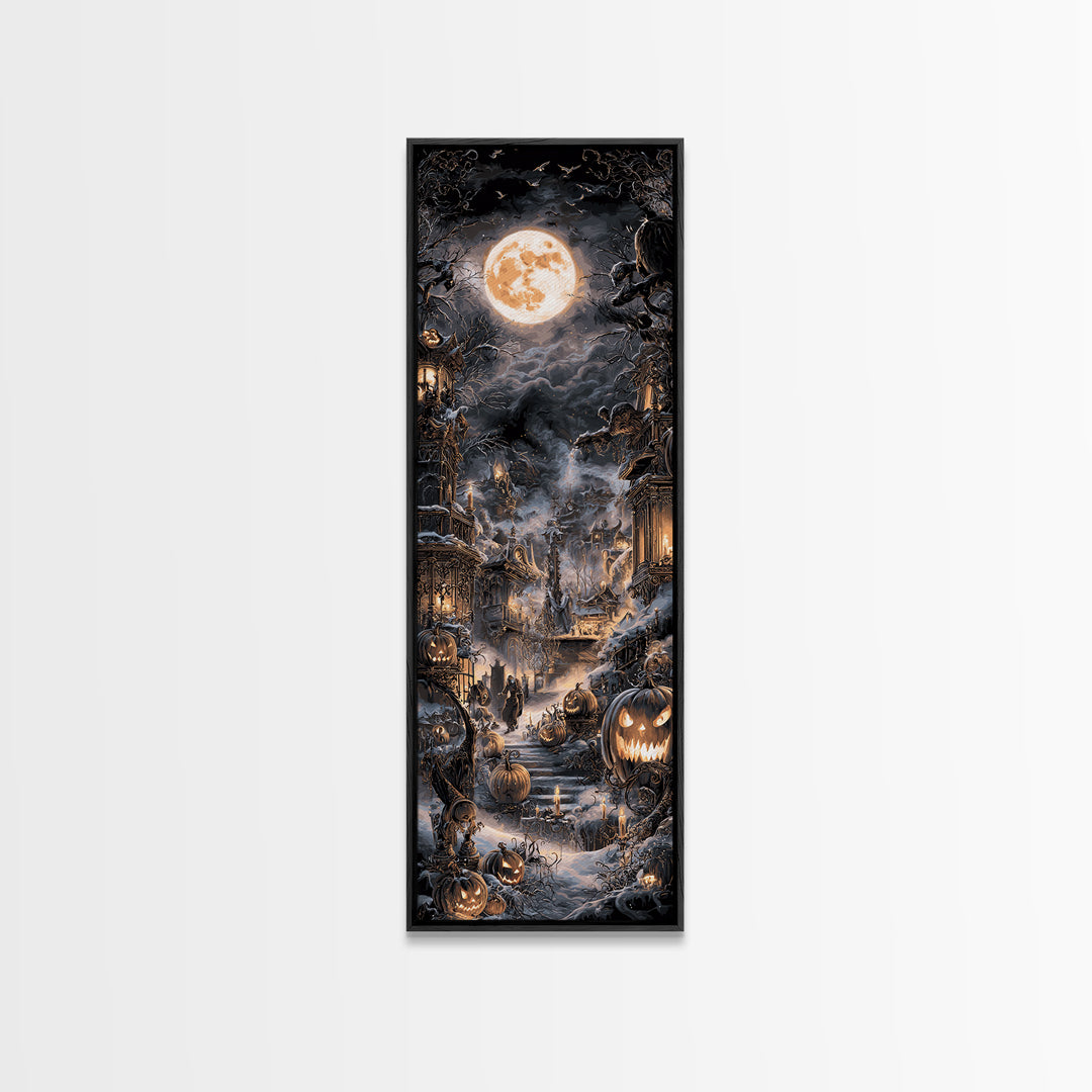 Frozen Halloween, Tall Narrow Wall Art, Spooky Home Decor, Canvas Print, Halloween Wall Decor, Gothic Home Decor, Halloween Wall Art