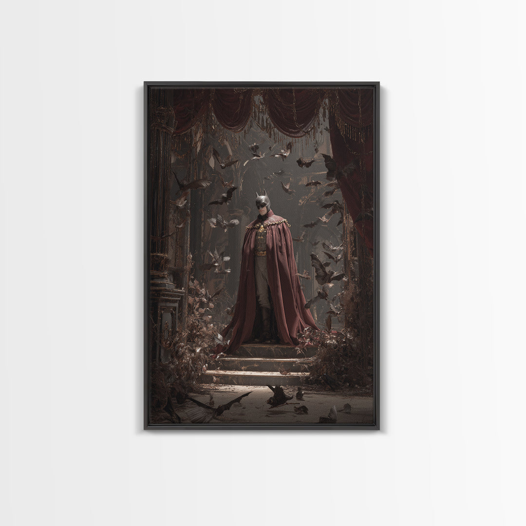 The Bat Prince, Vertical Wall Art, Dark Halloween Decor, Canvas Print, Halloween Wall Decor, Gothic Home Decor, Spooky Wall Decor