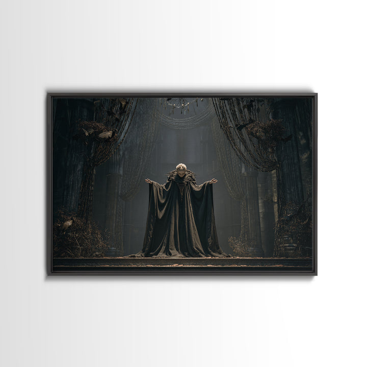 The Bat Prince, Landscape Wall Art, Gothic Horror Wall Art, Framed Canvas Print, Halloween Wall Decor, Gothic Home Decor, Halloween Decor