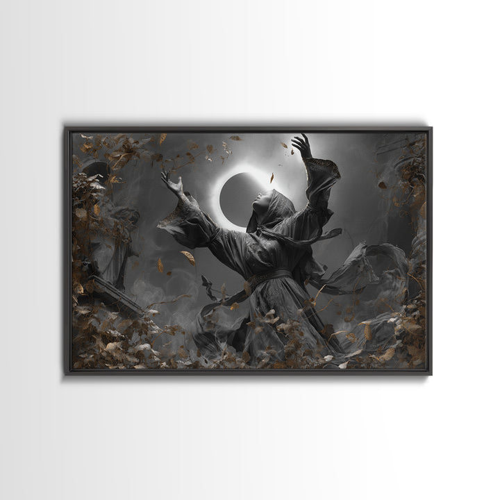 The Moon Priestess, Landscape Wall Art, Dark Fantasy Wall Art, Canvas Print, Halloween Wall Decor, Gothic Home Decor, Macabre Wall Art