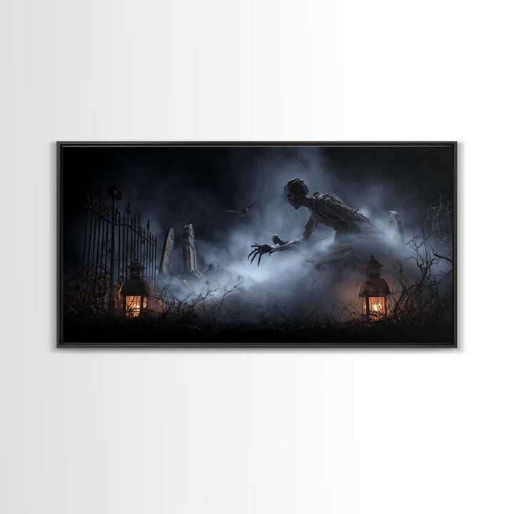 The Dream Eater, Wide Panoramic Art, Macabre Wall Art, Framed Canvas Print, Halloween Wall Decor, Gothic Home Decor, Statement Wall Art