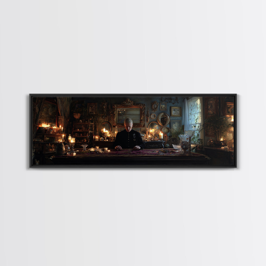 The Royal Coffin Maker, Extra Wide Wall Art, Dark Halloween Decor, Canvas Print, Halloween Wall Decor, Gothic Home Decor, Dark Fantasy Art