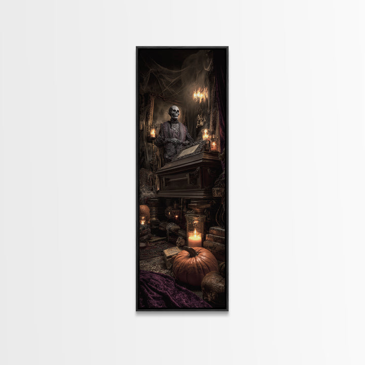 The Royal Coffin Maker, Tall Narrow Wall Art, Spooky Home Decor, Canvas Print, Halloween Wall Decor, Gothic Home Decor, Spooky Wall Decor