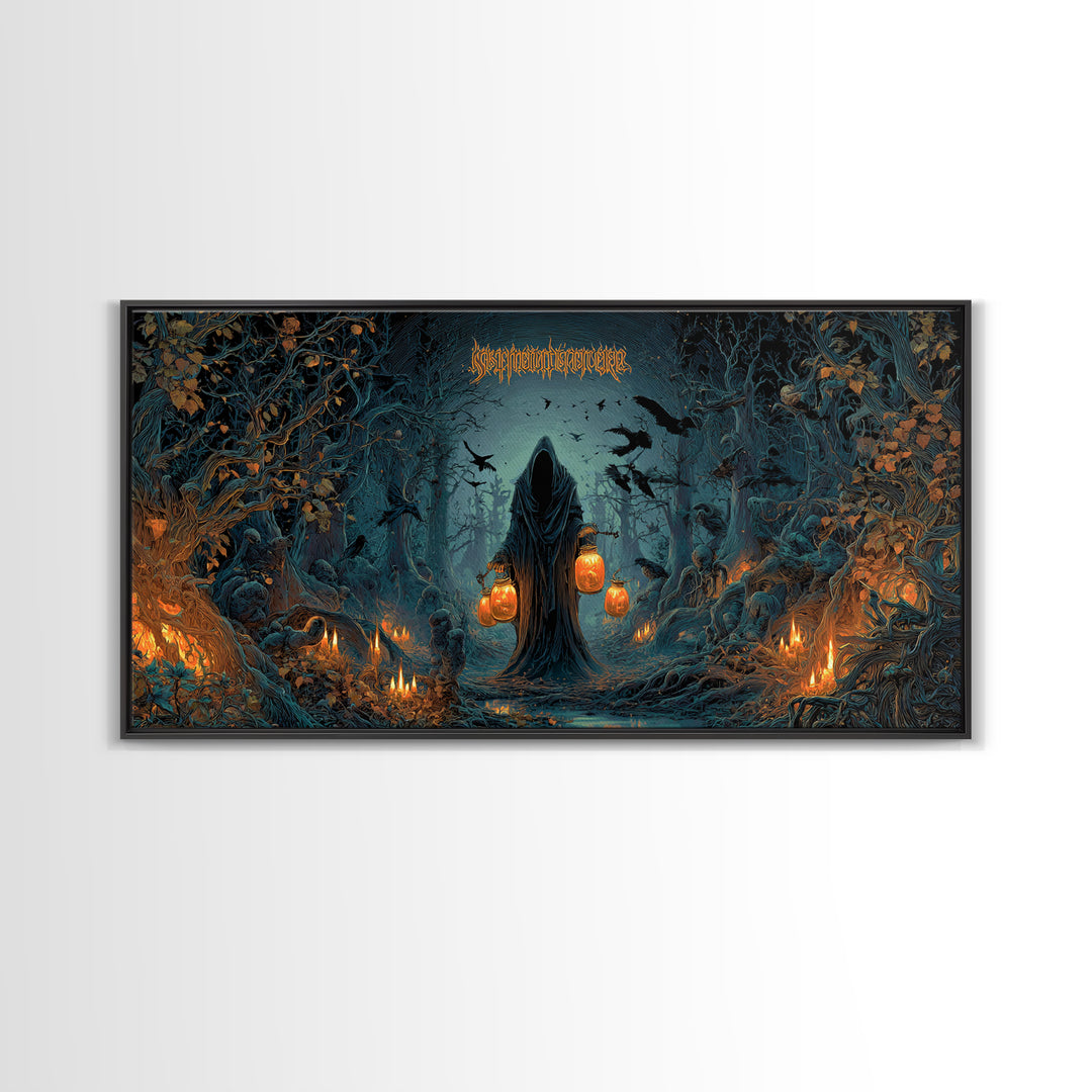 The Soul Collector, Wide Panoramic Art, Dark Fantasy Wall Art, Canvas Print, Halloween Wall Decor, Gothic Home Decor, Spooky Wall Decor