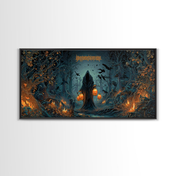 The Soul Collector, Wide Panoramic Art, Dark Fantasy Wall Art, Canvas Print, Halloween Wall Decor, Gothic Home Decor, Spooky Wall Decor