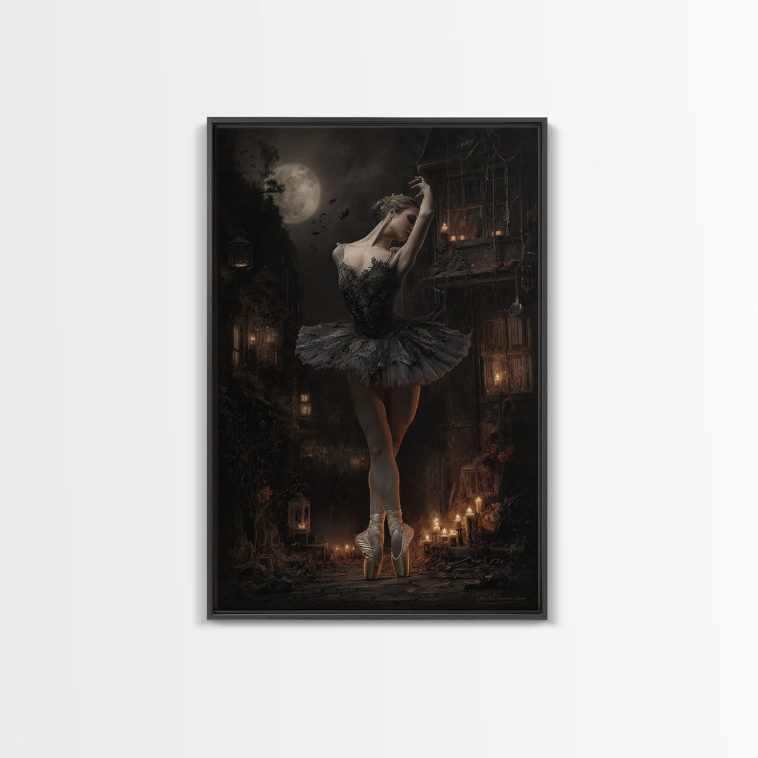 The Phantom Ballerina, Vertical Wall Art, Dark Halloween Decor, Canvas Print, Halloween Wall Decor, Gothic Home Decor, Statement Wall Art
