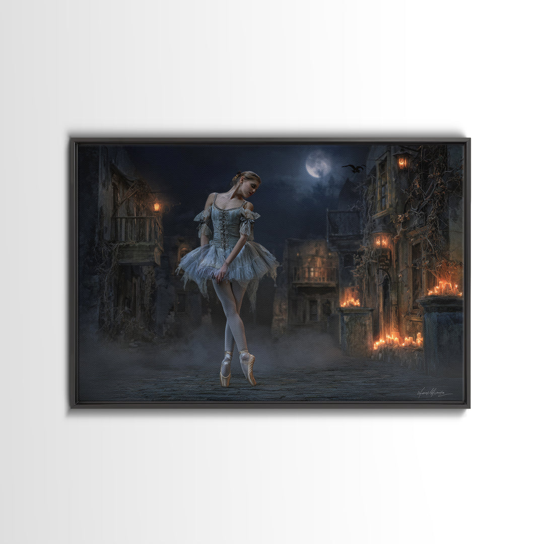 The Phantom Ballerina, Landscape Wall Art, Dark Fantasy Wall Art, Canvas Print, Halloween Wall Decor, Gothic Home Decor, Horror Wall Art