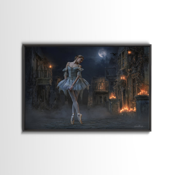 The Phantom Ballerina, Landscape Wall Art, Dark Fantasy Wall Art, Canvas Print, Halloween Wall Decor, Gothic Home Decor, Horror Wall Art