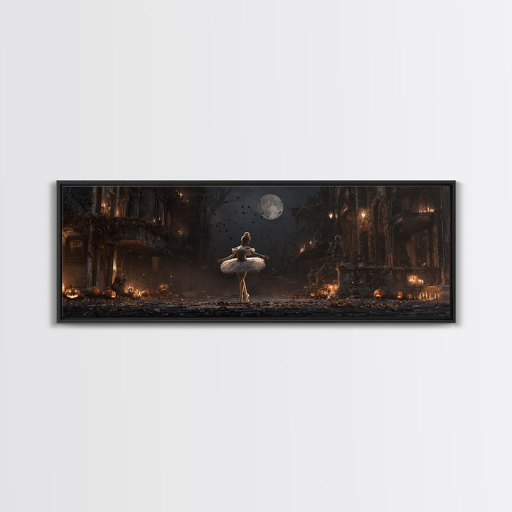 The Phantom Ballerina, Extra Wide Wall Art, Dark Halloween Decor, Canvas Print, Halloween Wall Decor, Gothic Home Decor, Horror Wall Art