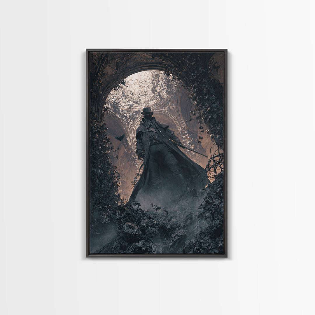 The Ghost Of The Witch Hunter, Vertical Wall Art, Spooky Home Decor, Canvas Print, Halloween Wall Decor, Gothic Home Decor, Horror Wall Art
