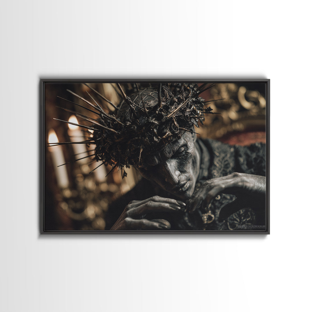 The Thorn-Crowned King, Landscape Wall Art, Spooky Home Decor, Canvas Print, Halloween Wall Decor, Gothic Home Decor, Dark Fantasy Art