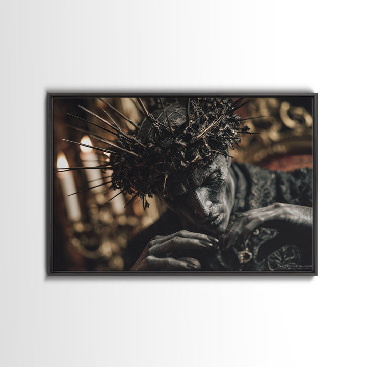 The Thorn-Crowned King, Landscape Wall Art, Spooky Home Decor, Canvas Print, Halloween Wall Decor, Gothic Home Decor, Dark Fantasy Art
