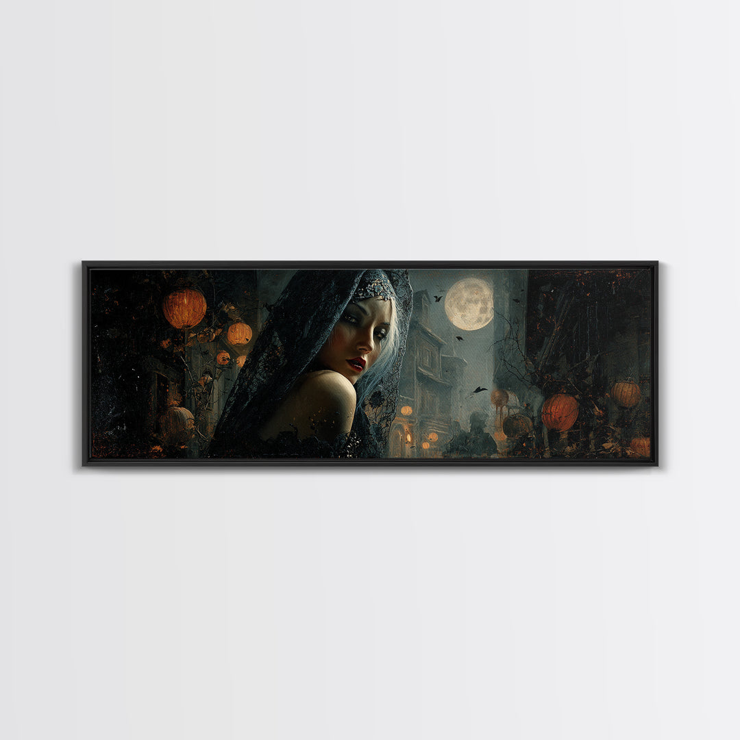 The Ash-Covered Oracle, Extra Wide Wall Art, Spooky Home Decor, Canvas Print, Halloween Wall Decor, Gothic Home Decor, Halloween Wall Art