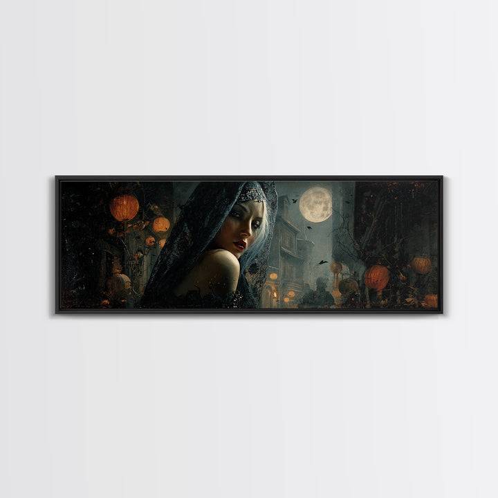 The Ash-Covered Oracle, Extra Wide Wall Art, Spooky Home Decor, Canvas Print, Halloween Wall Decor, Gothic Home Decor, Halloween Wall Art