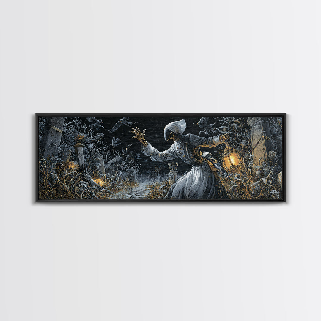 The Ghost Bakery, Extra Wide Wall Art, Spooky Home Decor, Canvas Print, Halloween Wall Decor, Gothic Home Decor, Seasonal Home Decor