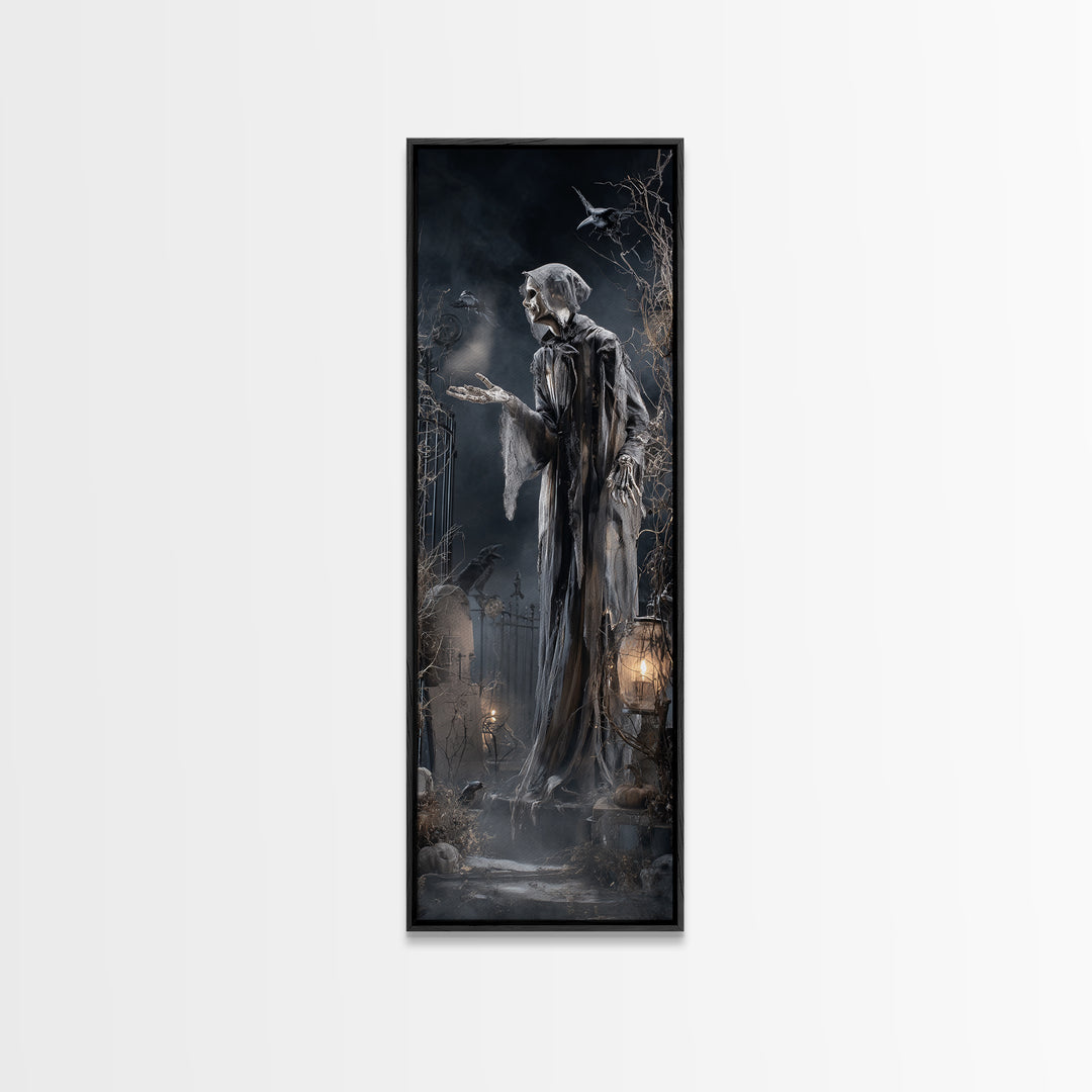 The Ghost Bakery, Tall Narrow Wall Art, Dark Halloween Decor, Canvas Print, Halloween Wall Decor, Gothic Home Decor, Collectible Wall Decor