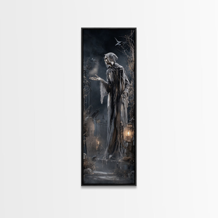 The Ghost Bakery, Tall Narrow Wall Art, Dark Halloween Decor, Canvas Print, Halloween Wall Decor, Gothic Home Decor, Collectible Wall Decor