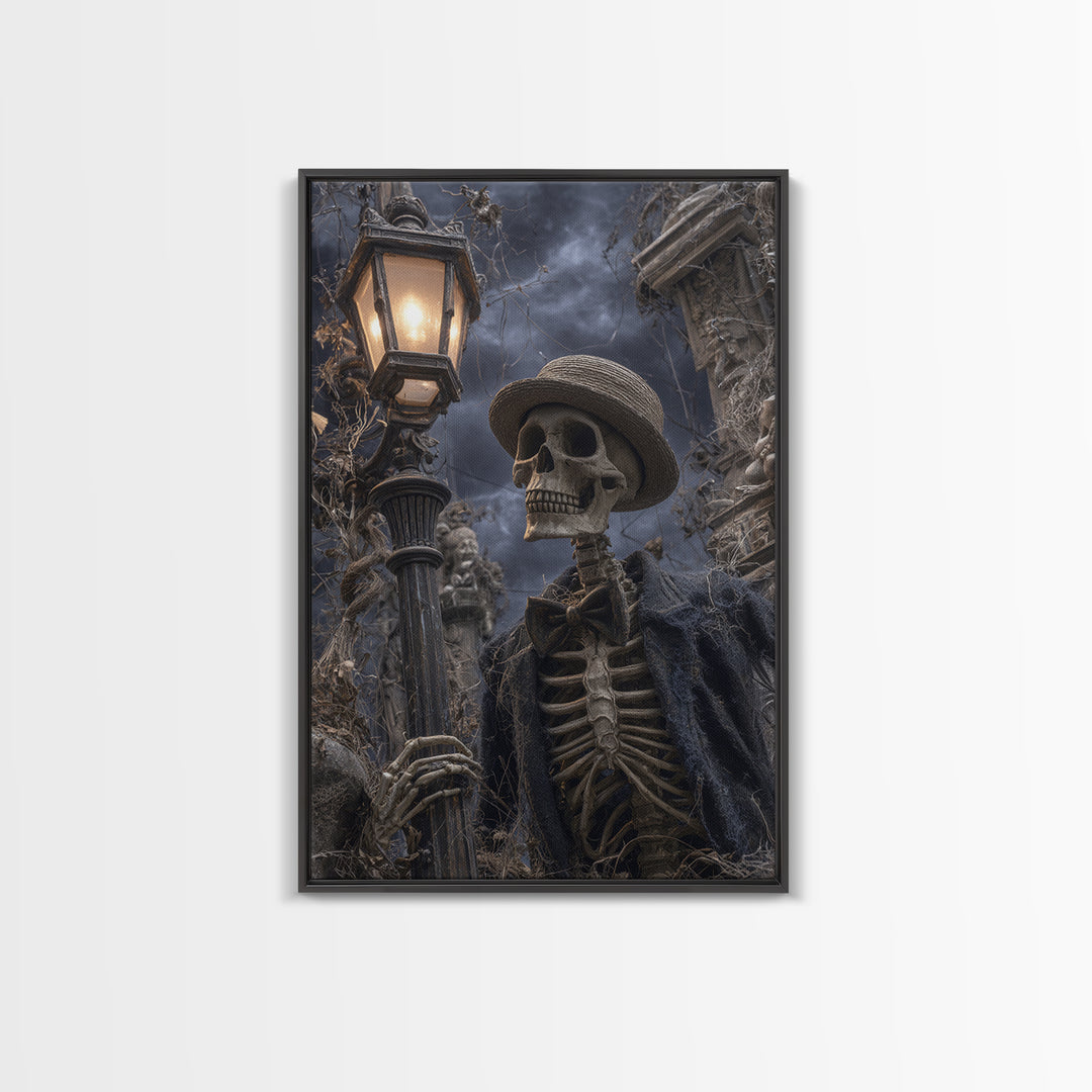 The Skeleton Barbershop Quartet, Vertical Wall Art, Spooky Home Decor, Canvas Print, Halloween Wall Decor, Gothic Home Decor