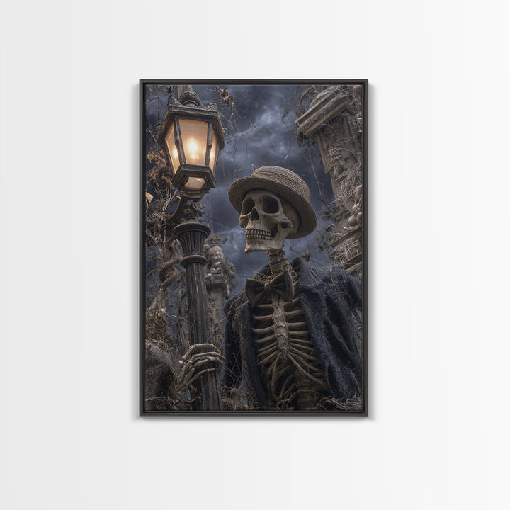 The Skeleton Barbershop Quartet, Vertical Wall Art, Spooky Home Decor, Canvas Print, Halloween Wall Decor, Gothic Home Decor