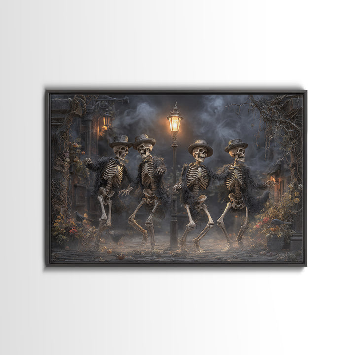 The Skeleton Barbershop Quartet, Landscape Wall Art, Dark Halloween Decor, Canvas Print, Halloween Wall Decor, Gothic Home Decor