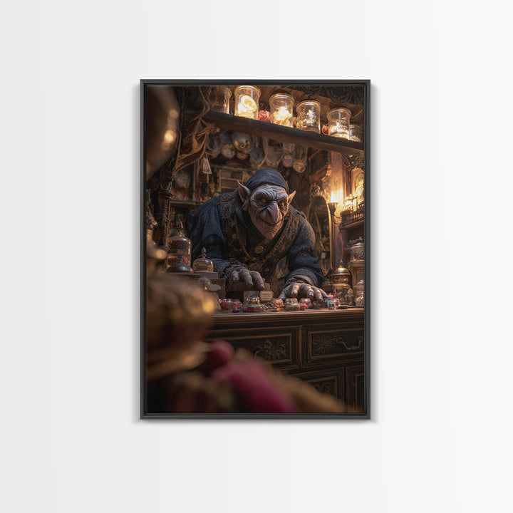 The Goblin Candy Shop, Vertical Wall Art, Dark Halloween Decor, Canvas Print, Halloween Wall Decor, Gothic Home Decor, Dark Fantasy Art