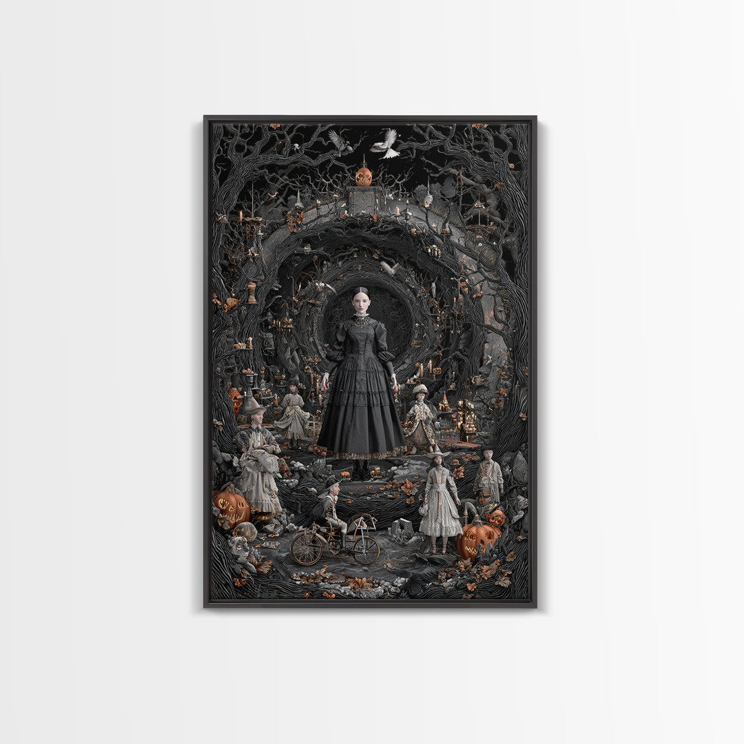 The Haunted Toy Parade, Vertical Wall Art, Dark Halloween Decor, Canvas Print, Halloween Wall Decor, Gothic Home Decor, Spooky Wall Decor