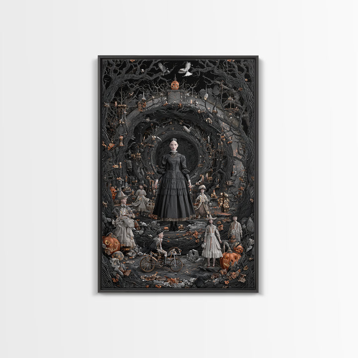 The Haunted Toy Parade, Vertical Wall Art, Dark Halloween Decor, Canvas Print, Halloween Wall Decor, Gothic Home Decor, Spooky Wall Decor