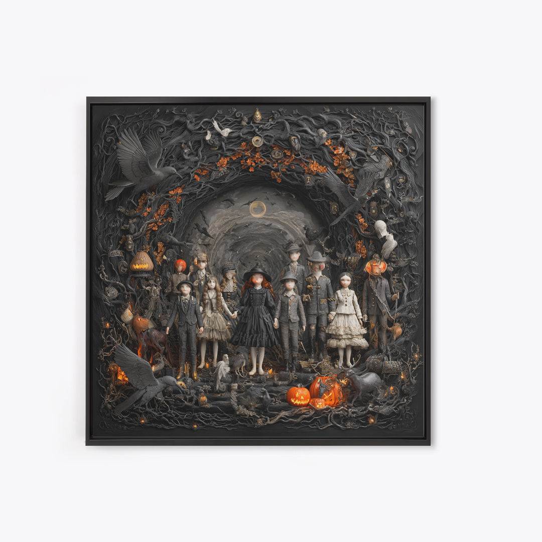 The Haunted Toy Parade, Square Wall Art, Dark Fantasy Wall Art, Canvas Print, Halloween Wall Decor, Gothic Home Decor, Spooky Wall Decor