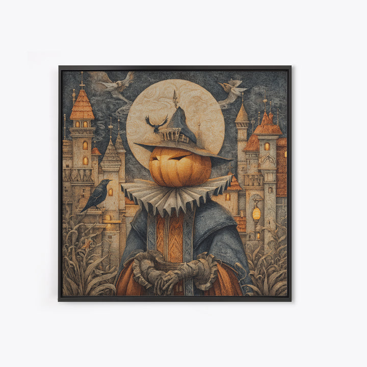 The Candy Corn Kingdom, Square Wall Art, Gothic Horror Wall Art, Framed Canvas Print, Halloween Wall Decor, Gothic Home Decor