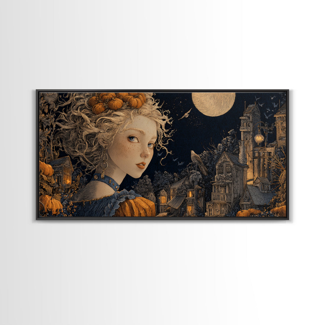 The Candy Corn Kingdom, Wide Panoramic Art, Dark Fantasy Wall Art, Canvas Print, Halloween Wall Decor, Gothic Home Decor, Halloween Decor