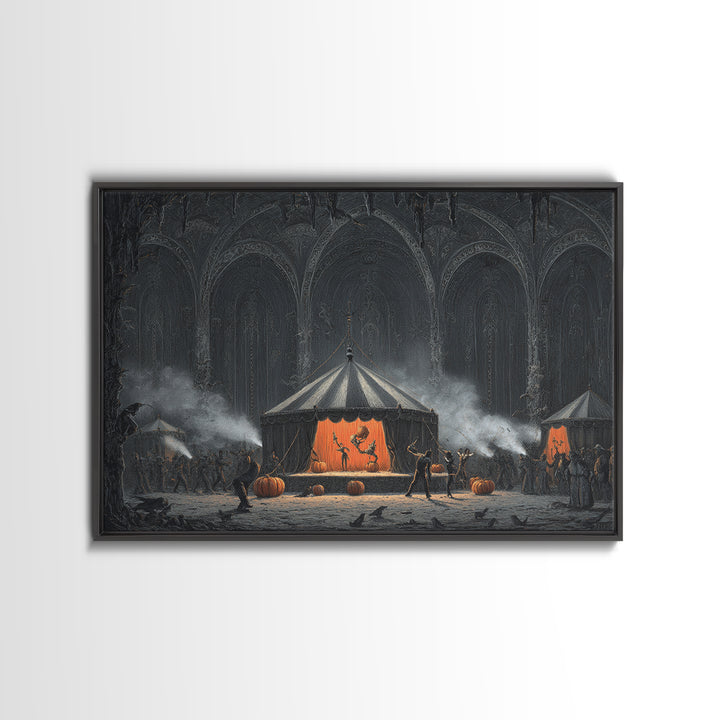 The Jack-O'-Lantern Circus, Landscape Wall Art, Spooky Home Decor, Canvas Print, Halloween Wall Decor, Gothic Home Decor