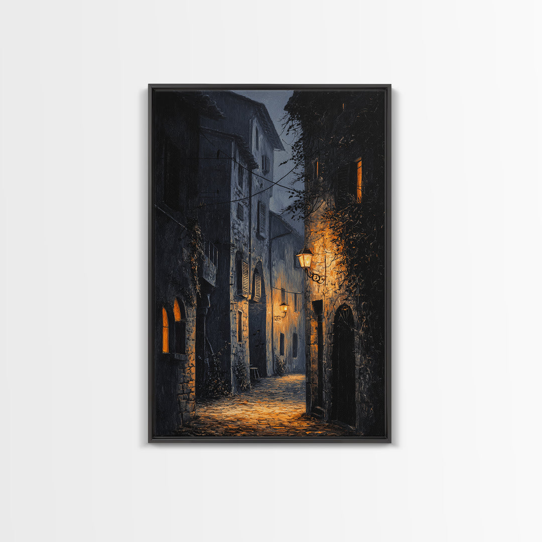 The Town Where Shadows Live, Vertical Wall Art, Dark Fantasy Wall Art, Canvas Print, Halloween Wall Decor, Gothic Home Decor