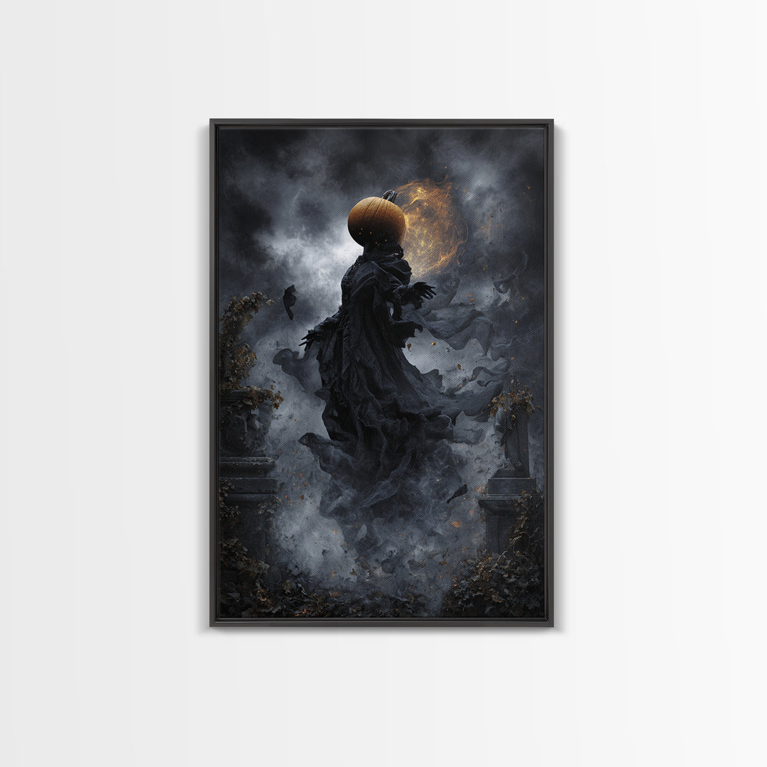 Halloween On Another Planet, Vertical Wall Art, Dark Halloween Decor, Canvas Print, Halloween Wall Decor, Gothic Home Decor