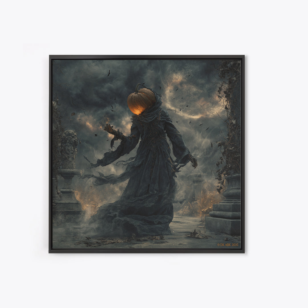 Halloween On Another Planet, Square Wall Art, Dark Halloween Decor, Canvas Print, Halloween Wall Decor, Gothic Home Decor, Spooky Wall Decor