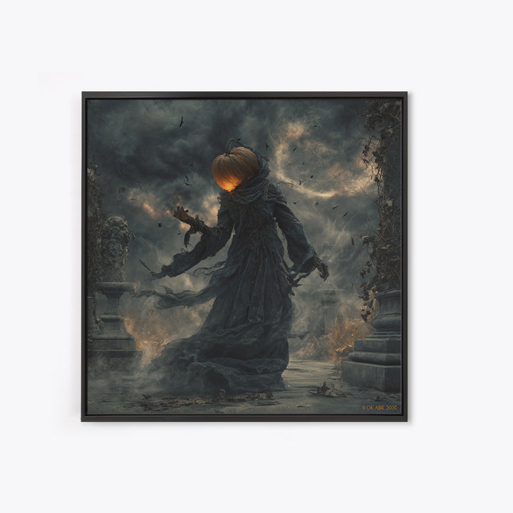 Halloween On Another Planet, Square Wall Art, Dark Halloween Decor, Canvas Print, Halloween Wall Decor, Gothic Home Decor, Spooky Wall Decor