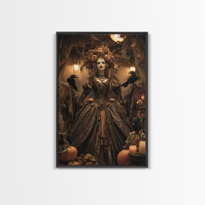 The Personification Of October, Vertical Wall Art, Dark Halloween Decor, Canvas Print, Halloween Wall Decor, Gothic Home Decor