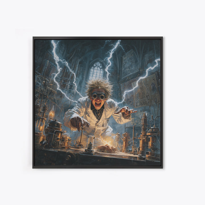Doctor Vesper'S Resurrection Engine, Square Wall Art, Haunted Gothic Art, Framed Canvas Print, Halloween Wall Decor, Gothic Home Decor