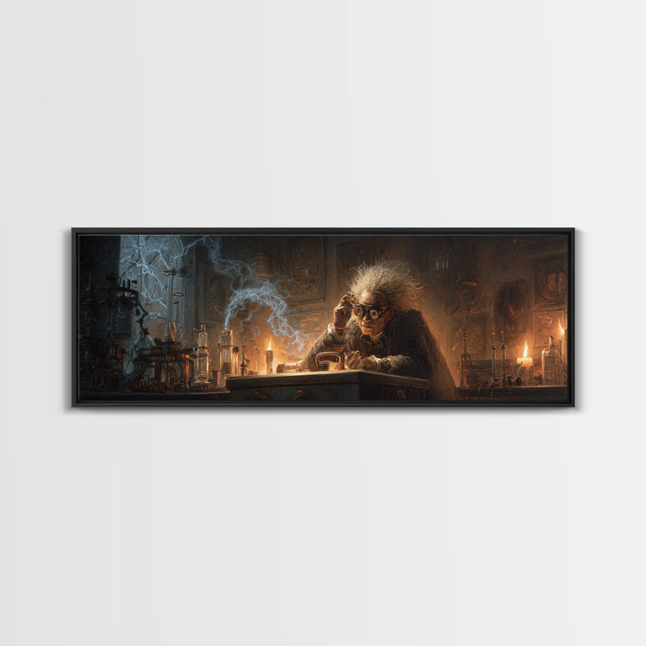 Doctor Vesper'S Resurrection Engine, Extra Wide Wall Art, Spooky Home Decor, Canvas Print, Halloween Wall Decor, Gothic Home Decor