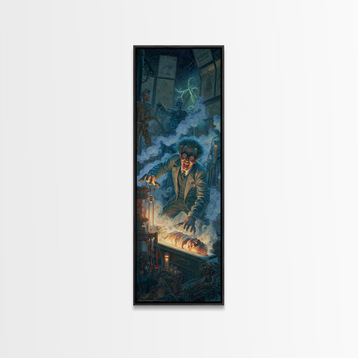 Doctor Vesper'S Resurrection Engine, Tall Narrow Wall Art, Spooky Home Decor, Canvas Print, Halloween Wall Decor, Gothic Home Decor