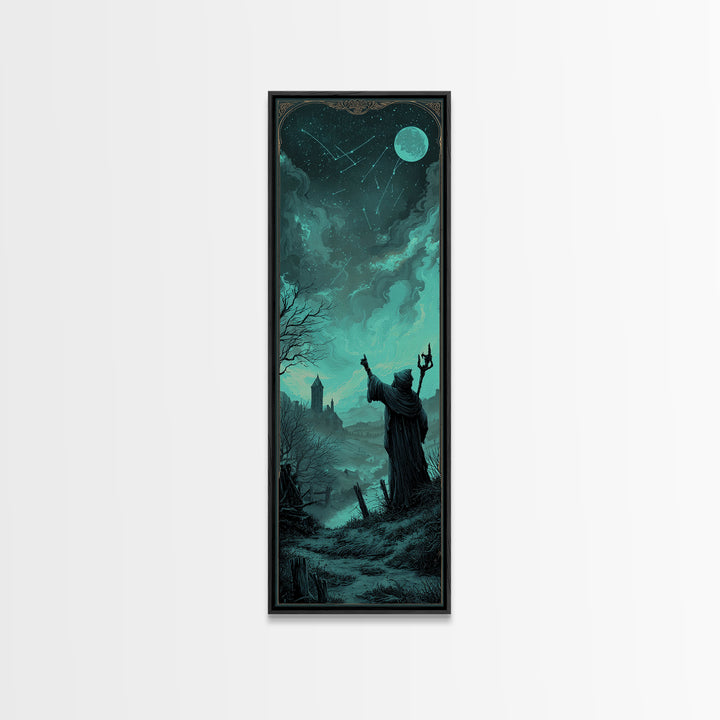 The Star-Seer Of Black Dunwich, Tall Narrow Wall Art, Cosmic Horror Wall Art, Canvas Print, Halloween Wall Decor, Gothic Home Decor