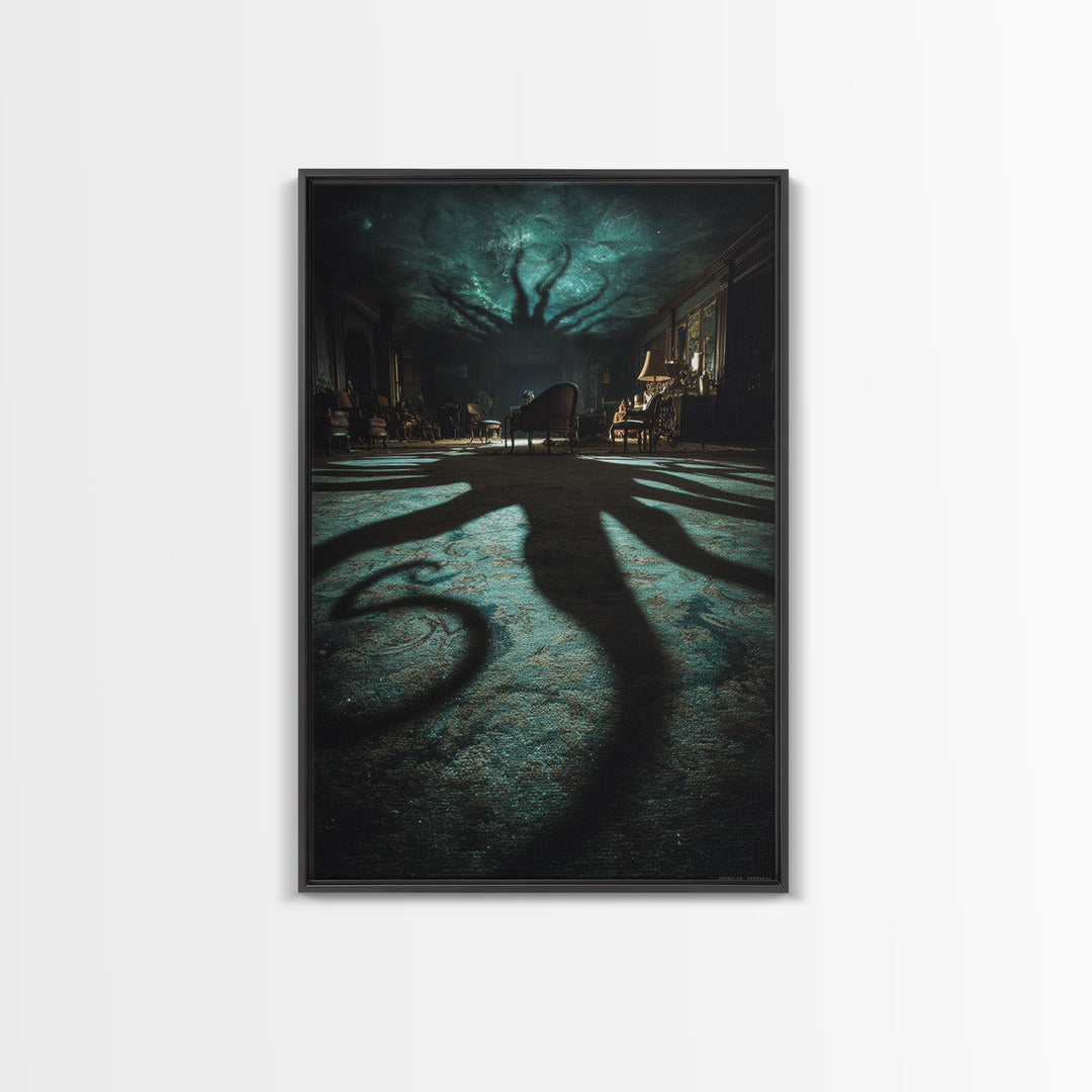 The Crawler Beneath The Floor Of Stars, Vertical Wall Art, Gothic Horror Wall Art, Canvas Print, Halloween Wall Decor, Gothic Home Decor