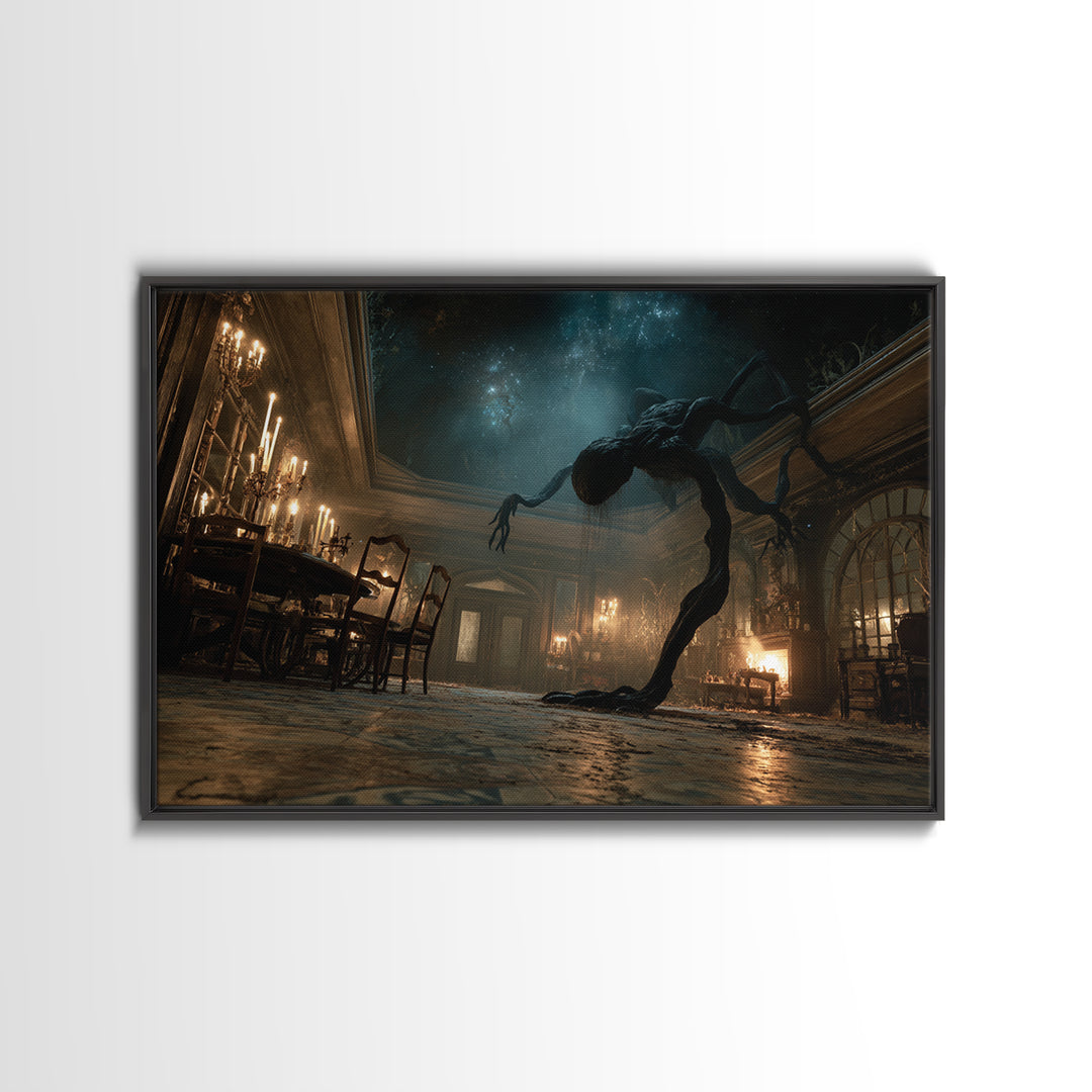 The Crawler Beneath The Floor Of Stars, Landscape Wall Art, Gothic Horror Wall Art, Canvas Print, Halloween Wall Decor, Gothic Home Decor