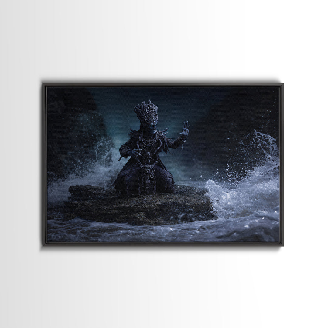 The Keeper Of The Black Reef Key, Landscape Wall Art, Spooky Home Decor, Canvas Print, Halloween Wall Decor, Gothic Home Decor