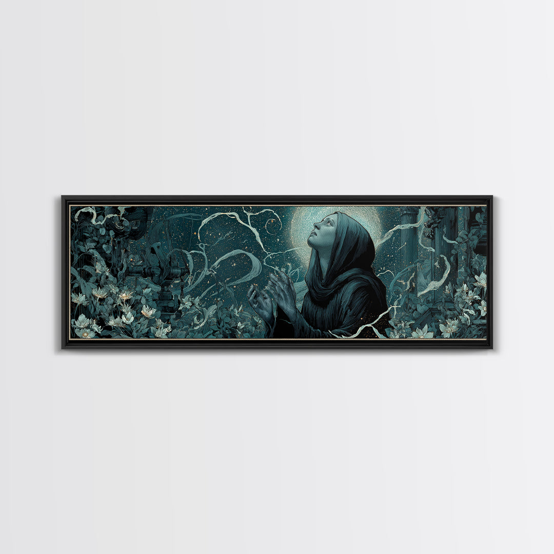 The Widow Of The Whispering Comet, Extra Wide Wall Art, Spooky Home Decor, Canvas Print, Halloween Wall Decor, Gothic Home Decor