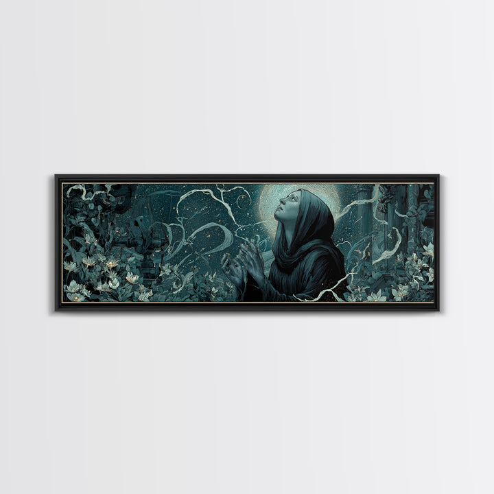 The Widow Of The Whispering Comet, Extra Wide Wall Art, Spooky Home Decor, Canvas Print, Halloween Wall Decor, Gothic Home Decor