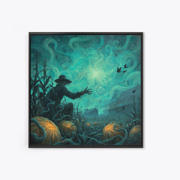 The Harvest Of The Eldritch Field, Square Wall Art, Macabre Wall Art, Framed Canvas Print, Halloween Wall Decor, Gothic Home Decor